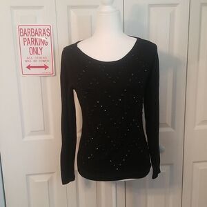 WHITE HOUSE BLACK MARKET Embellished Rayon Top.